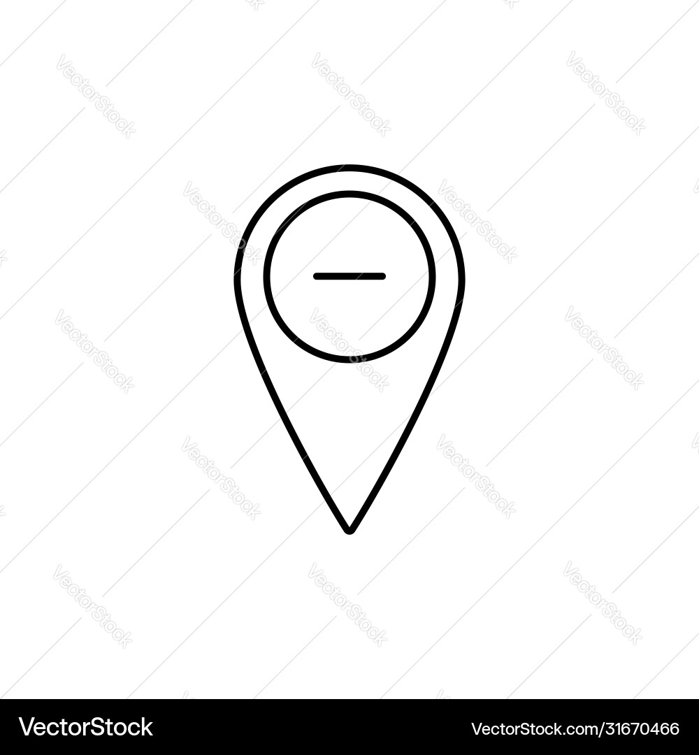 Map pointer iocn with minus sign Vector Image