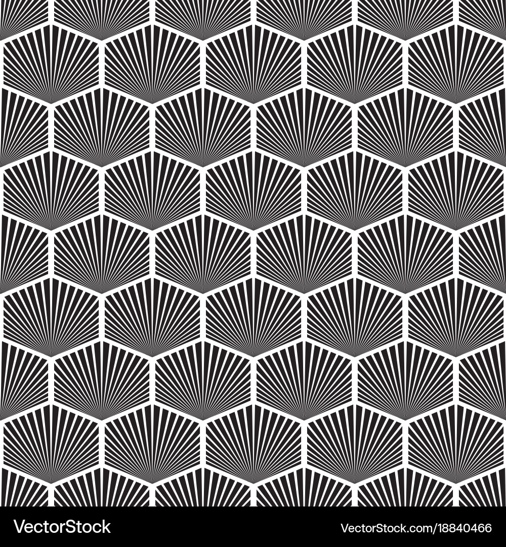 Monochrome Hexagonal Pattern vector image