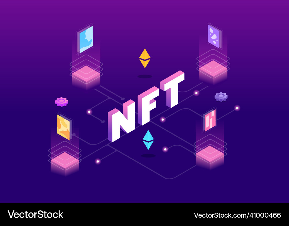 Nft non fungible token crypto art of converting Nft non fungible token crypto art of converting vector image