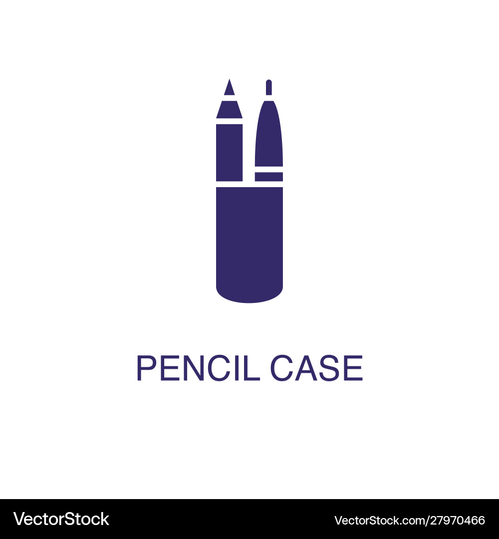 Pencil case element in flat simple style on white Vector Image
