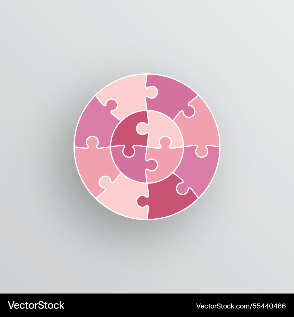 Puzzle grid from 12 pieces in circle shape jigsaw Puzzle grid from 12 pieces in circle shape jigsaw vector image