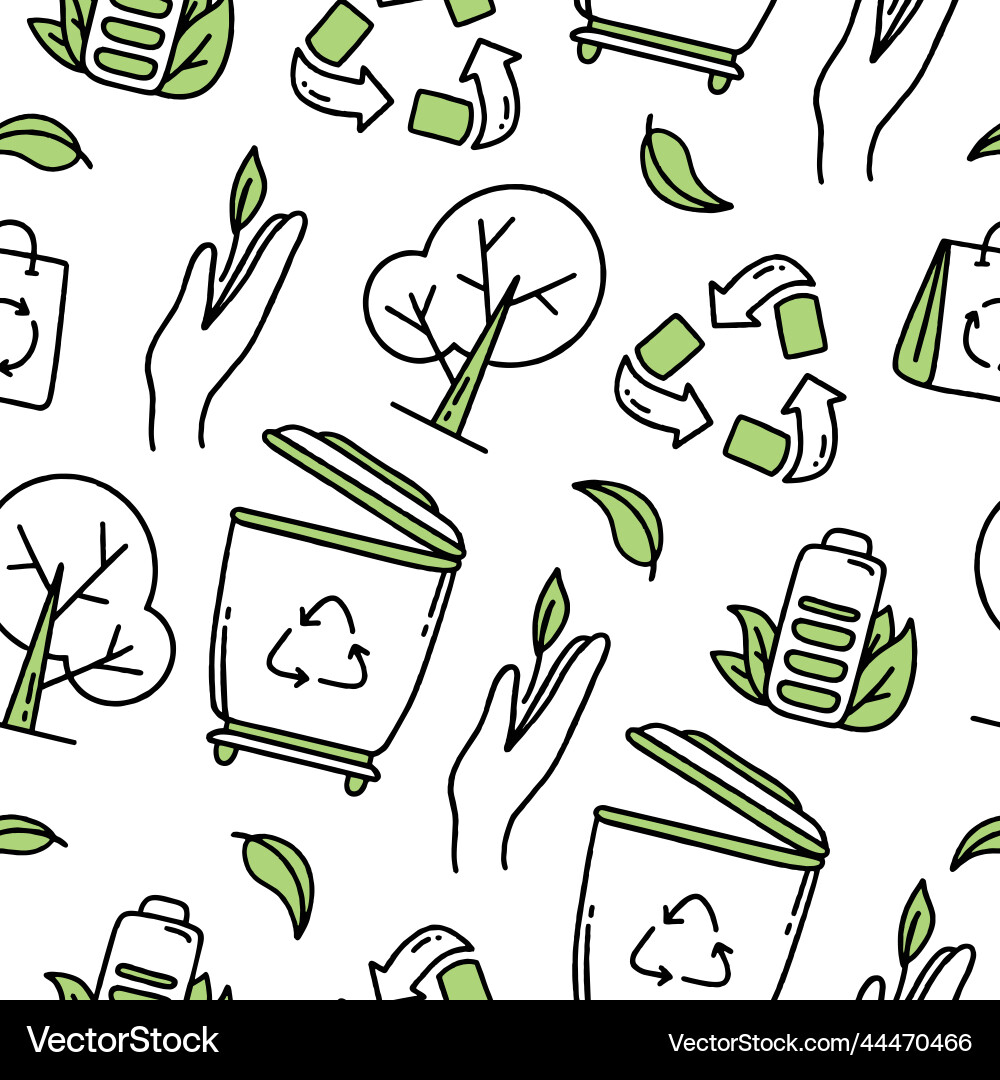 Seamless pattern recycling separation of garbage Seamless pattern recycling separation of garbage vector image