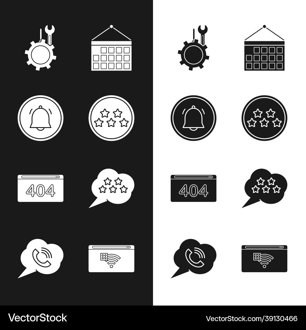 Set five stars rating review button chat Set five stars rating review button chat vector image