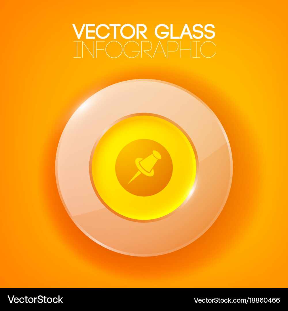 Shiny orange background with circle button vector image