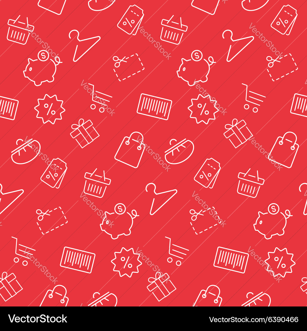 Shopping Bag Pattern - Thin Line vector image