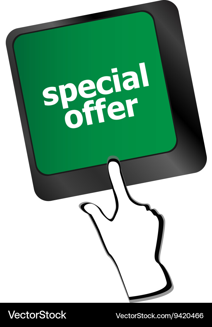 Special offer button on computer keyboard keys Vector Image