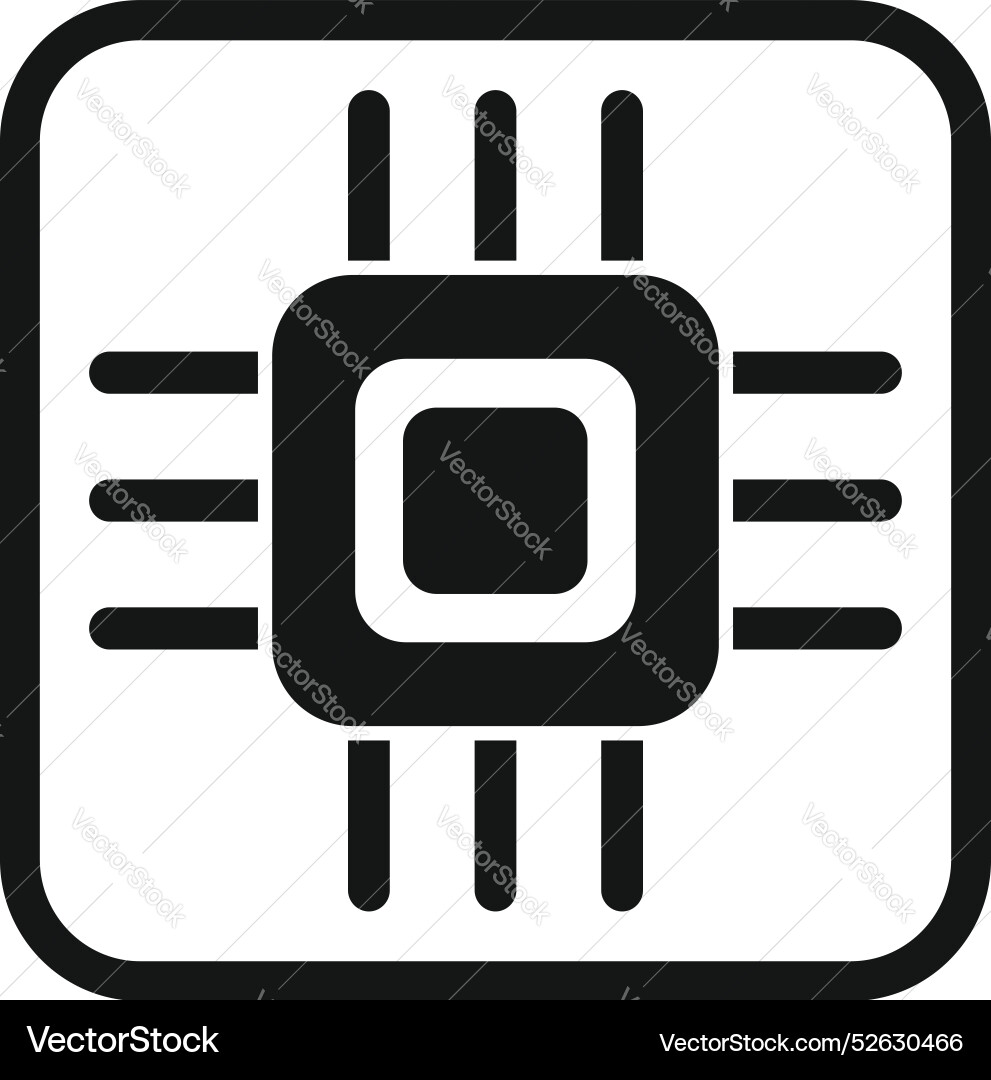 Square microchip with contacts connecting Square microchip with contacts connecting vector image