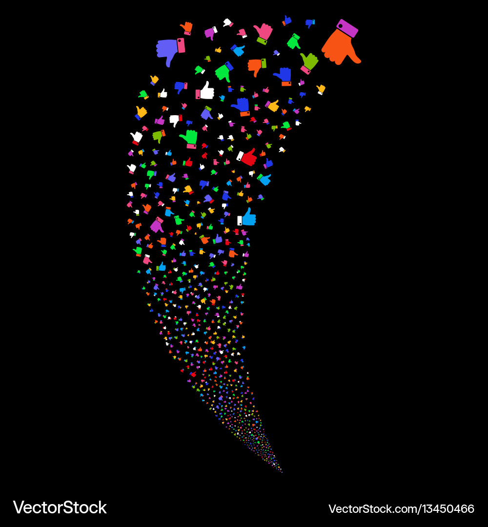 Thumb up random stream Thumb up random stream vector image