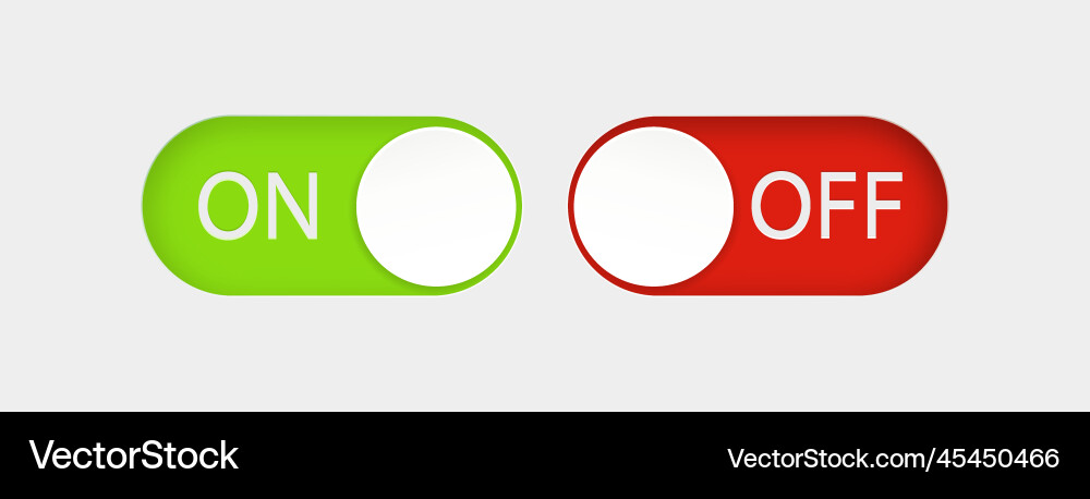 Toggle switch buttons isolated on white background vector image