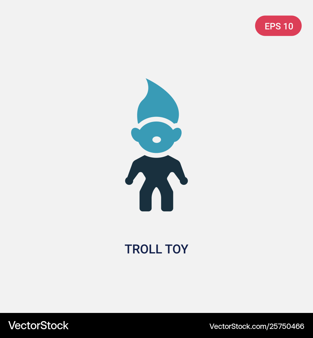 Two color troll toy icon from toys concept Two color troll toy icon from toys concept vector image