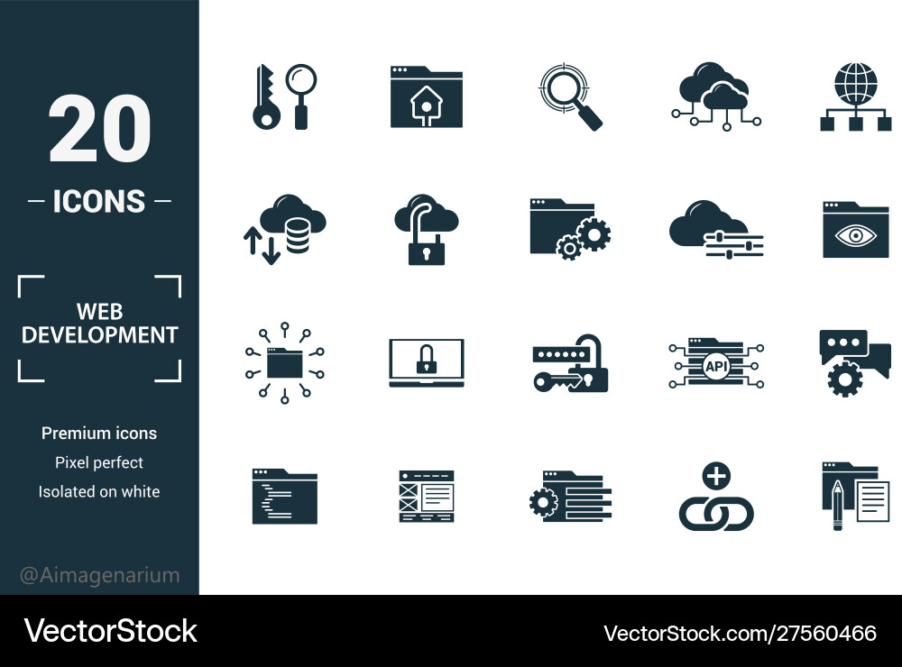 Web development icon set include creative Web development icon set include creative vector image