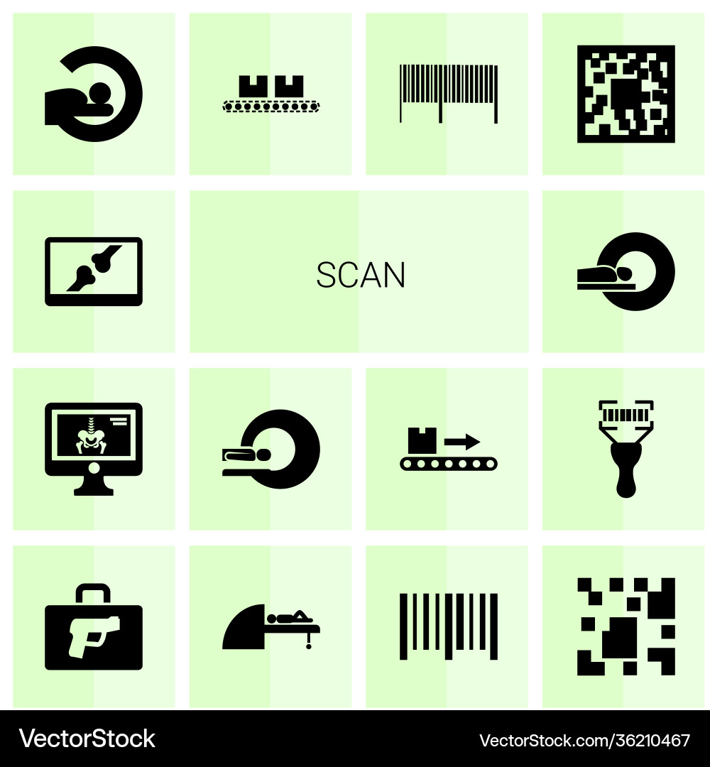 14 scan icons vector image