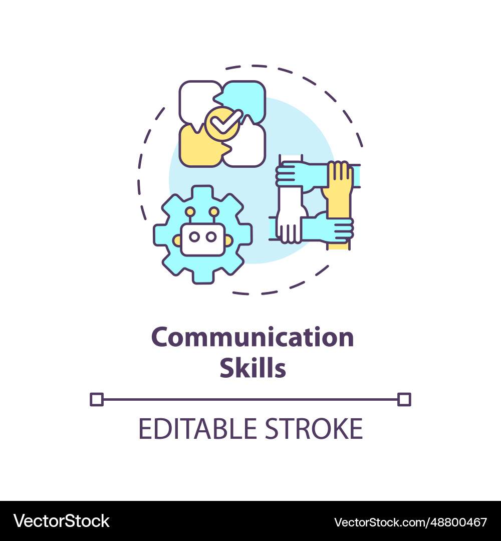 2d colorful thin linear icon communication skills 2d colorful thin linear icon communication skills vector image