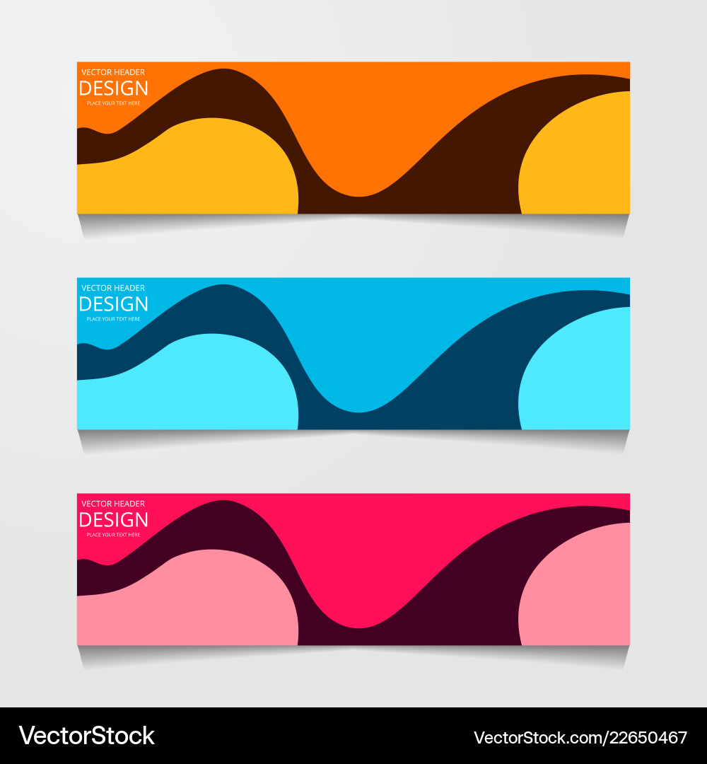 Abstract design banner web template with three Vector Image