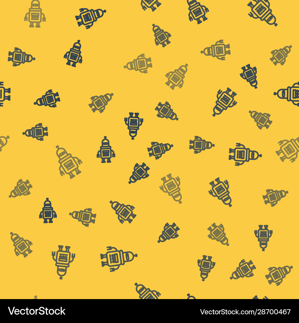 Blue line robot icon isolated seamless pattern Blue line robot icon isolated seamless pattern vector image