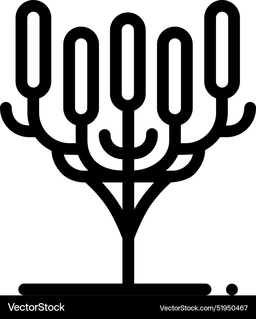 Candelabra tree icon thin linear style design Candelabra tree icon thin linear style design Vector Image