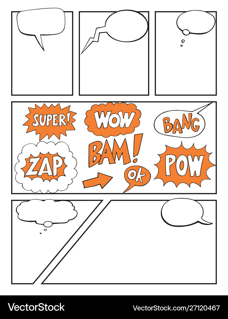 Comics blank layout template background Comics blank layout template background vector image