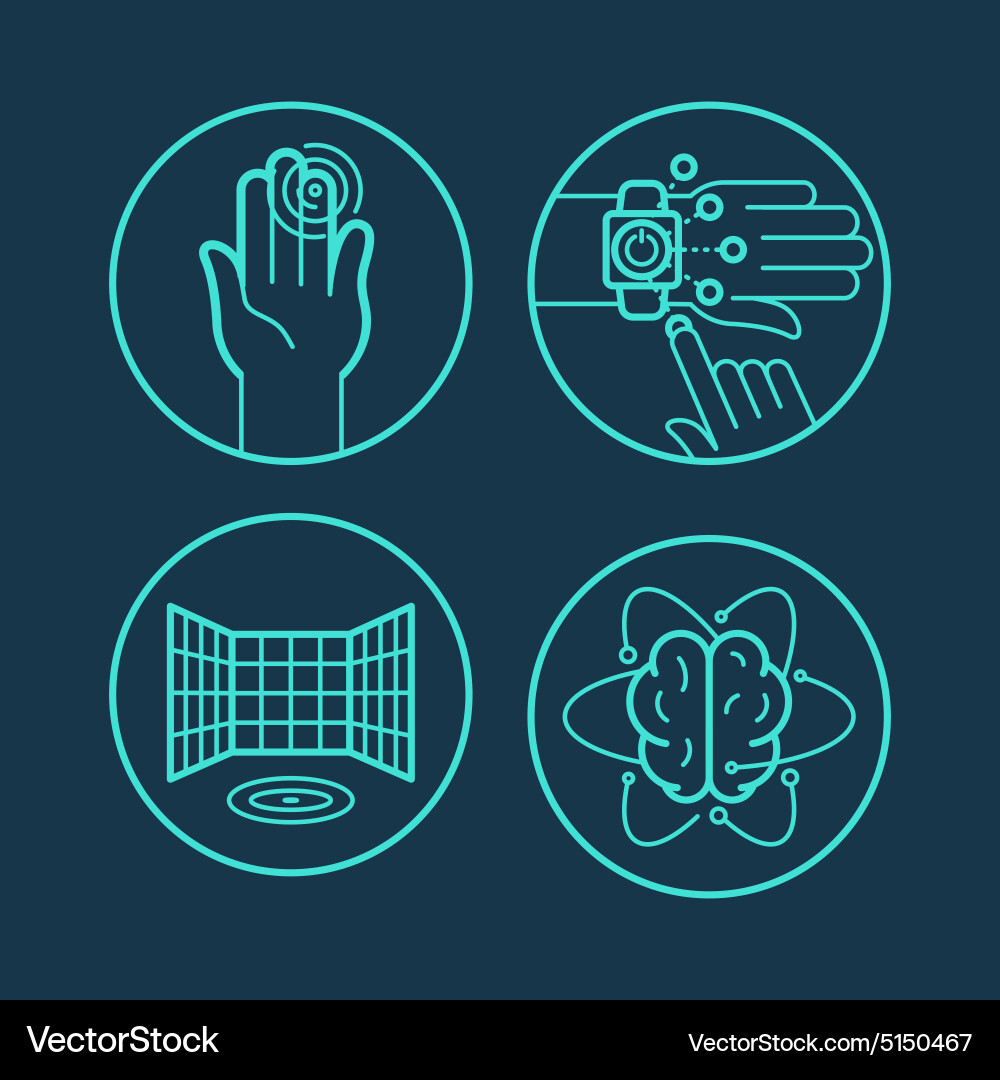 Concepts and icons in linear style vector image
