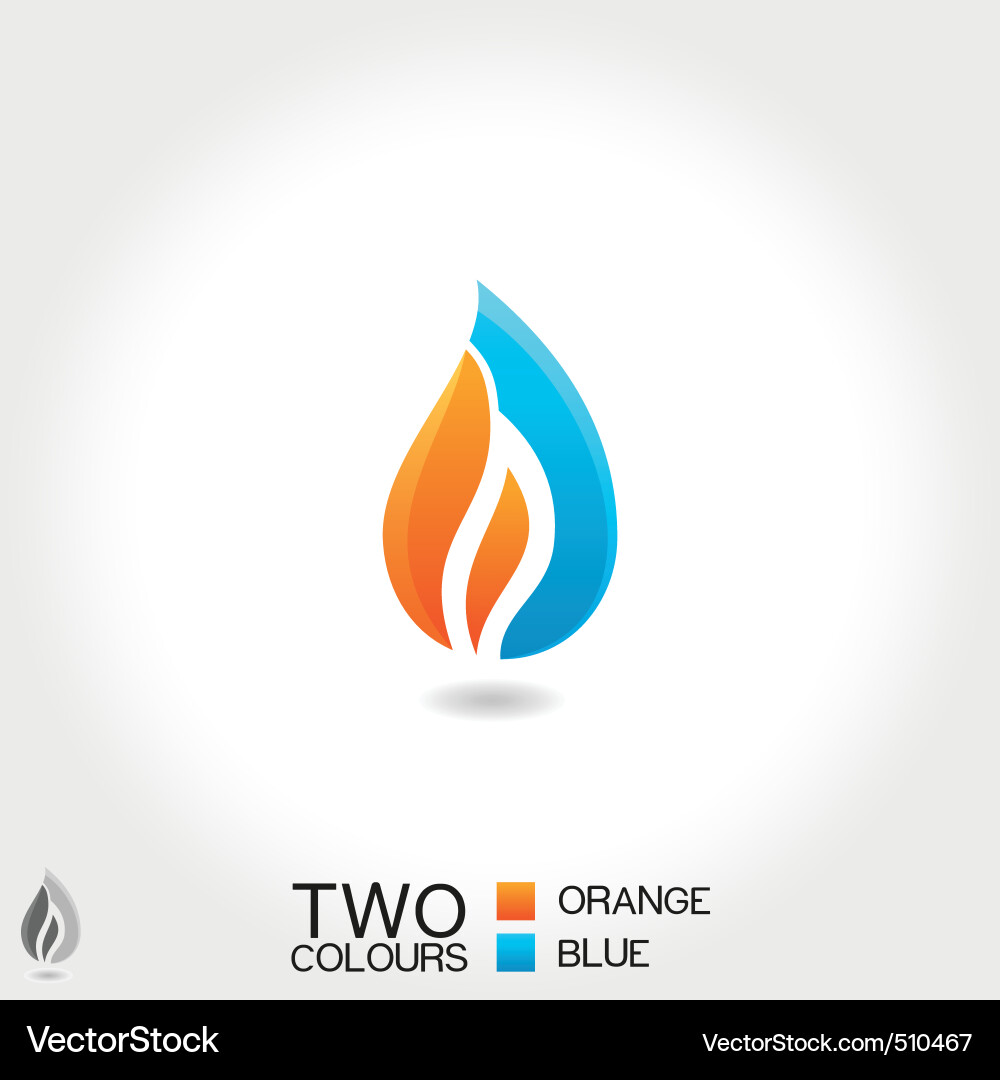 Flame Water Drop Icon Vector Image