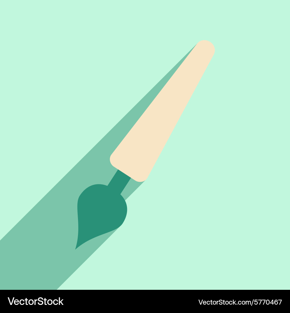 Flat with shadow icon and mobile application pen vector image