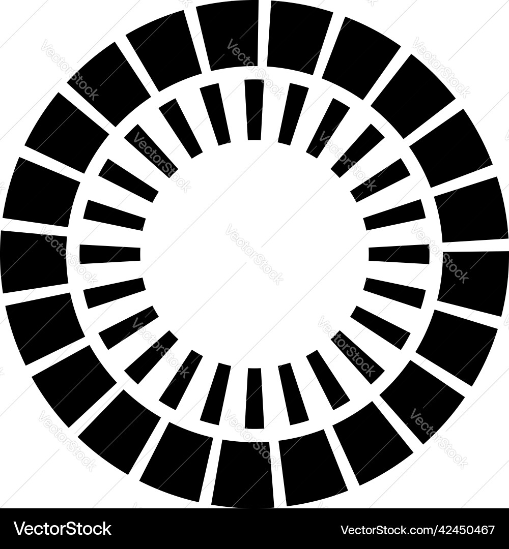 Geometric circle element with dashed lines Vector Image