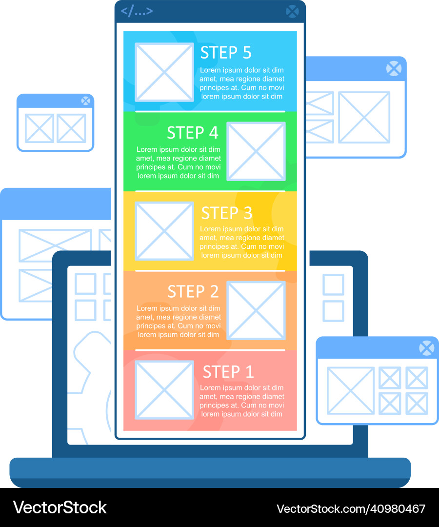 Html coding infographic chart design template Html coding infographic chart design template vector image