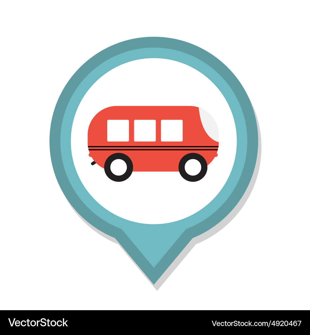 Line icon with flat graphics element of bus vector image
