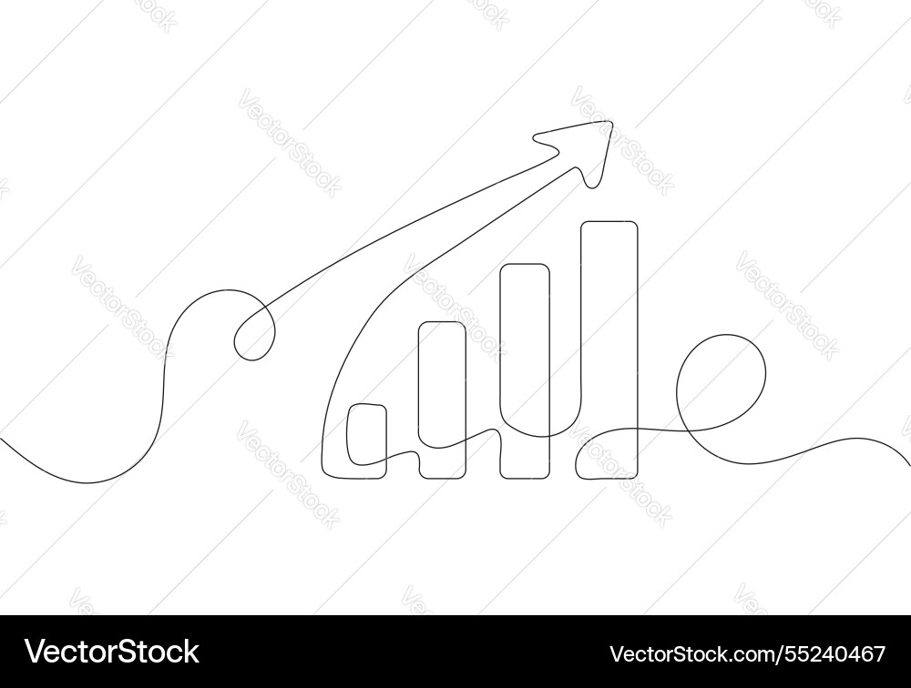Minimalistic continuous line drawing of a growing Vector Image