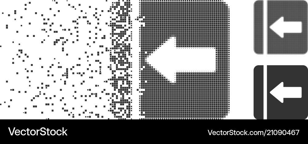 Moving pixel halftone hide menu left icon Moving pixel halftone hide menu left icon Vector Image