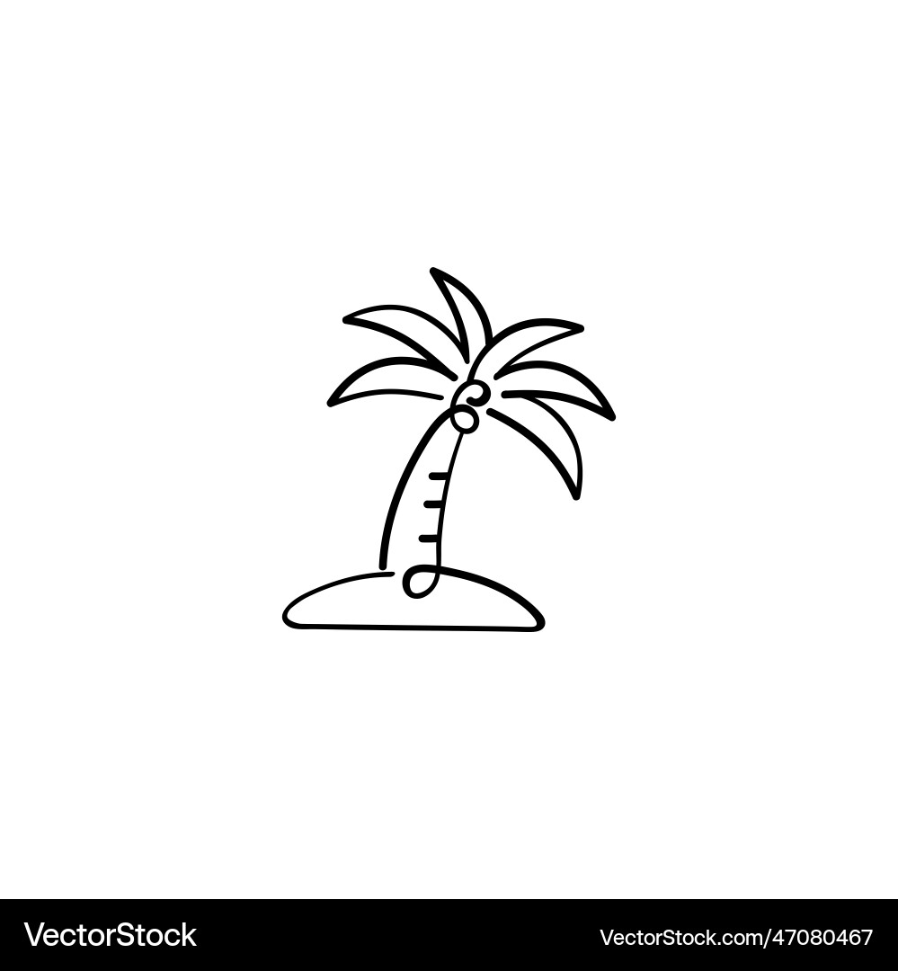 Palm tree line style icon design vector image