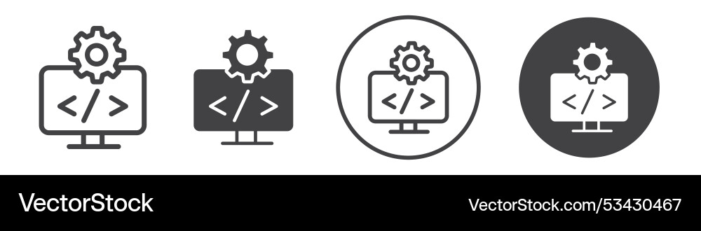 Programmer icon thin line vector image