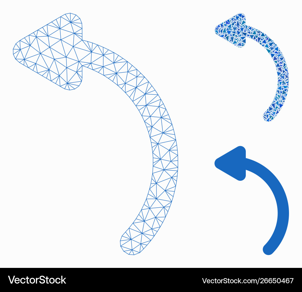 Rotate left mesh carcass model and triangle Vector Image