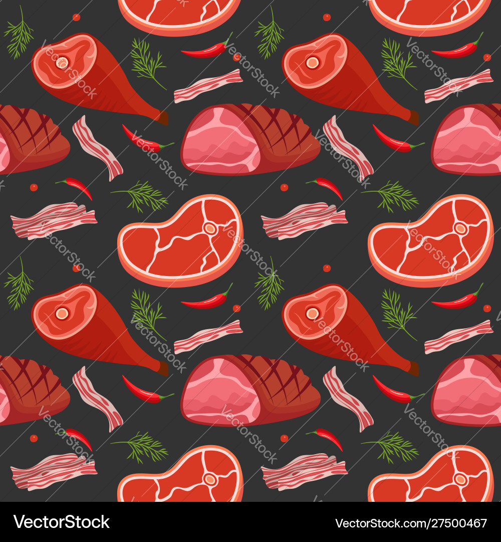 Seamless pattern on dark background with gammon Seamless pattern on dark background with gammon vector image