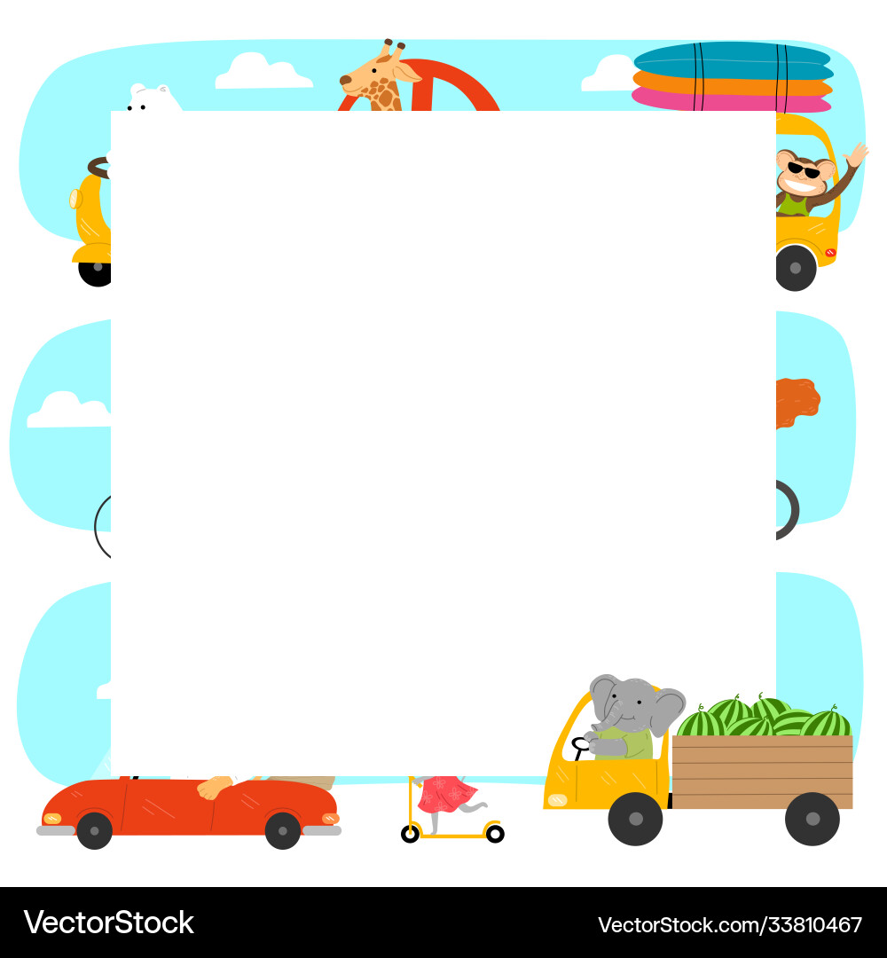 Set different funny animals riding various Vector Image