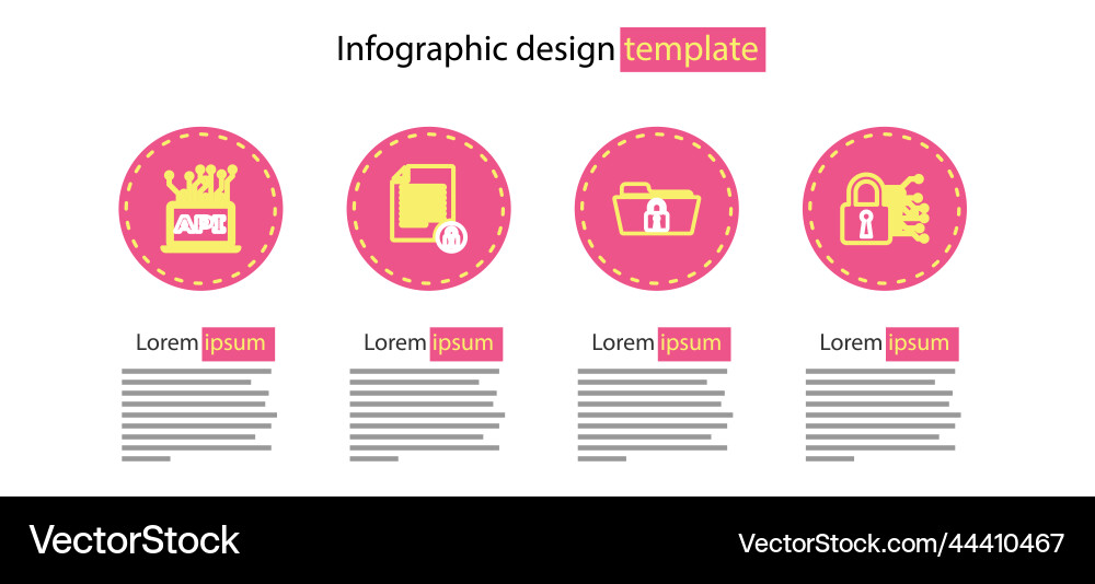 Set line folder and lock cyber security document Set line folder and lock cyber security document vector image