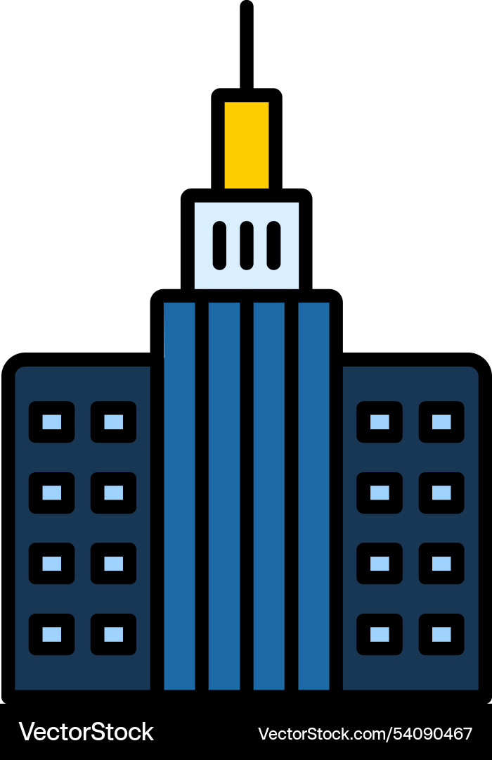 Skycraper line filled icon design Vector Image