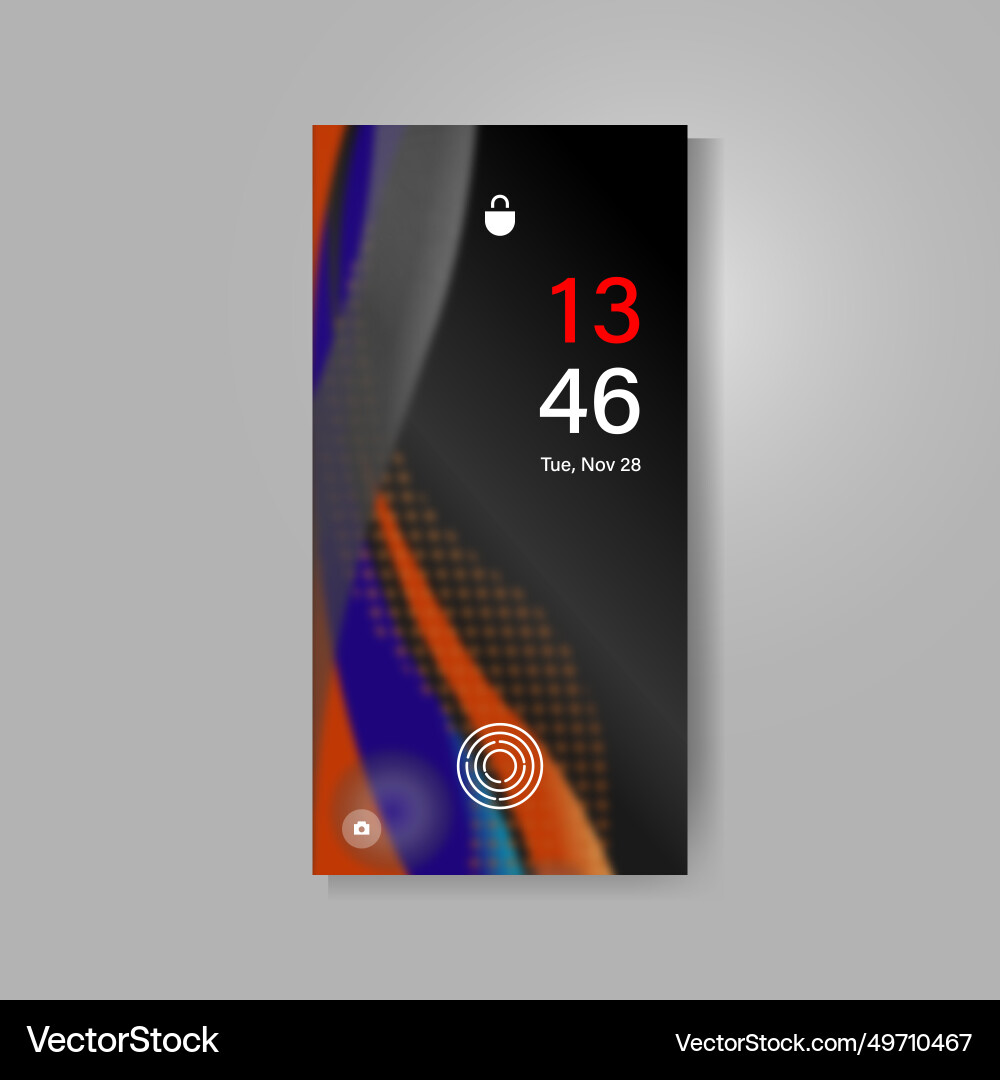 Smartphone screen with dynamic abstract wavy Vector Image