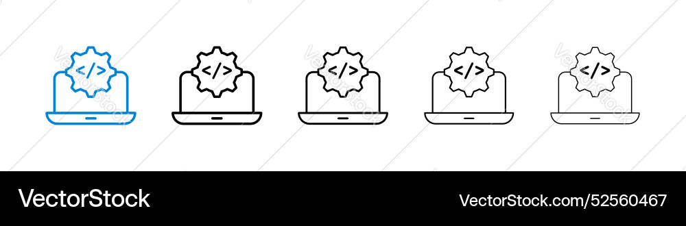 Software engineering icon set on white background Vector Image