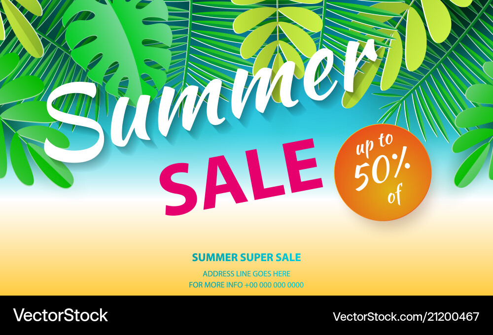 Summer sale background layout for banners Summer sale background layout for banners vector image