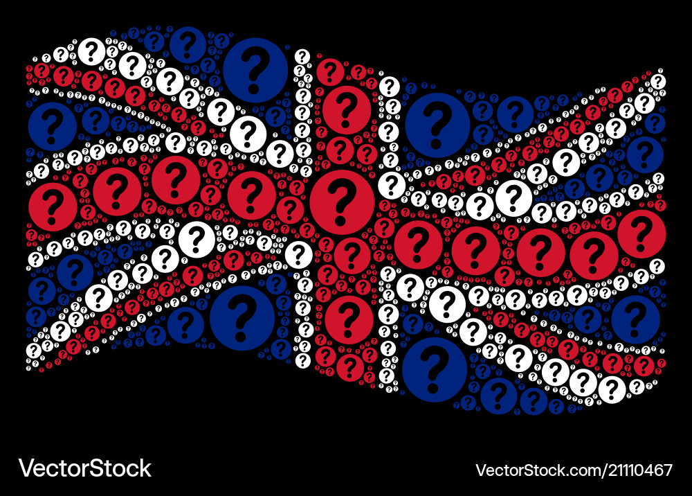 Waving great britain flag mosaic of query items Vector Image