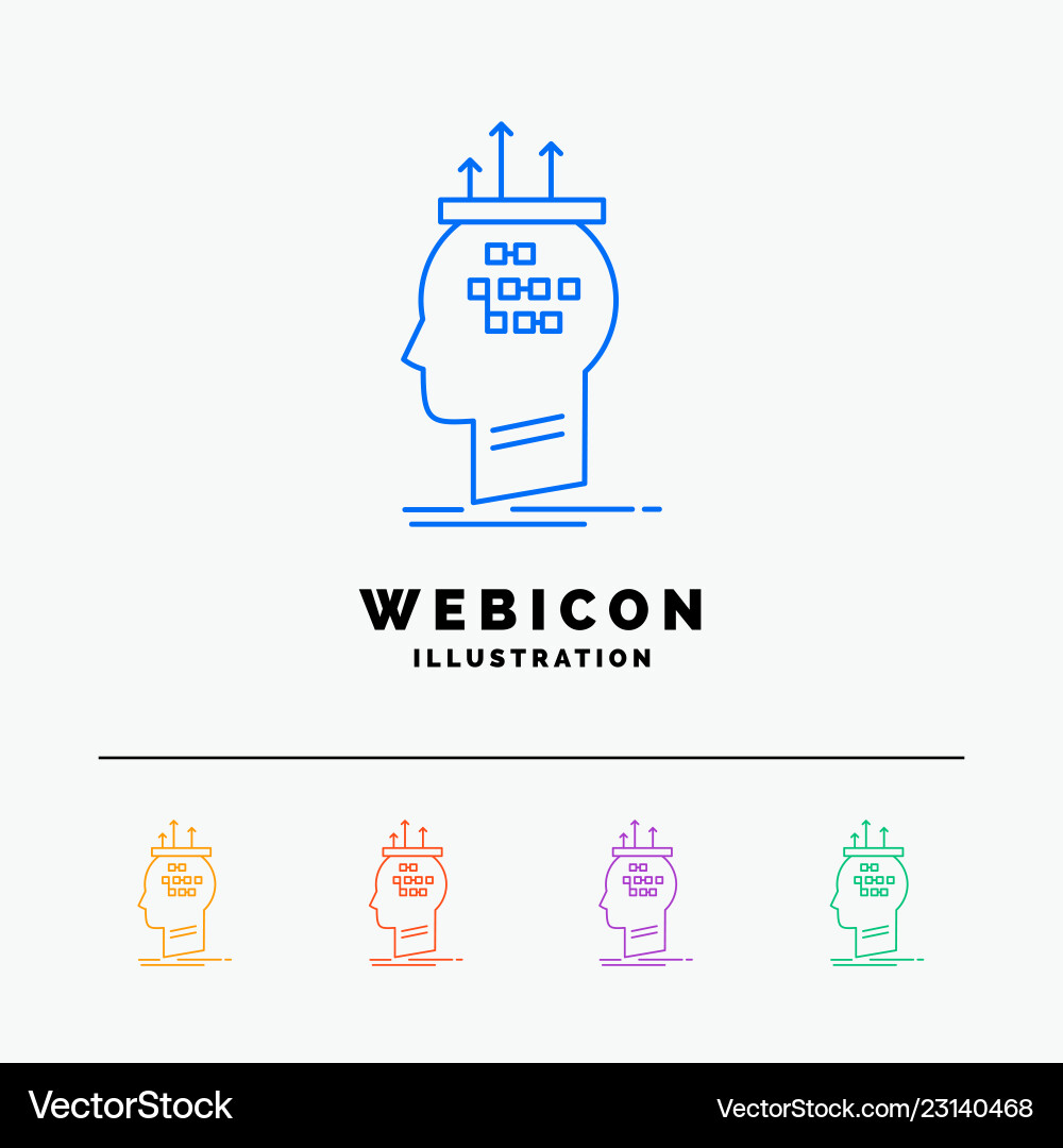 Algorithm brain conclusion process thinking 5 Algorithm brain conclusion process thinking 5 vector image