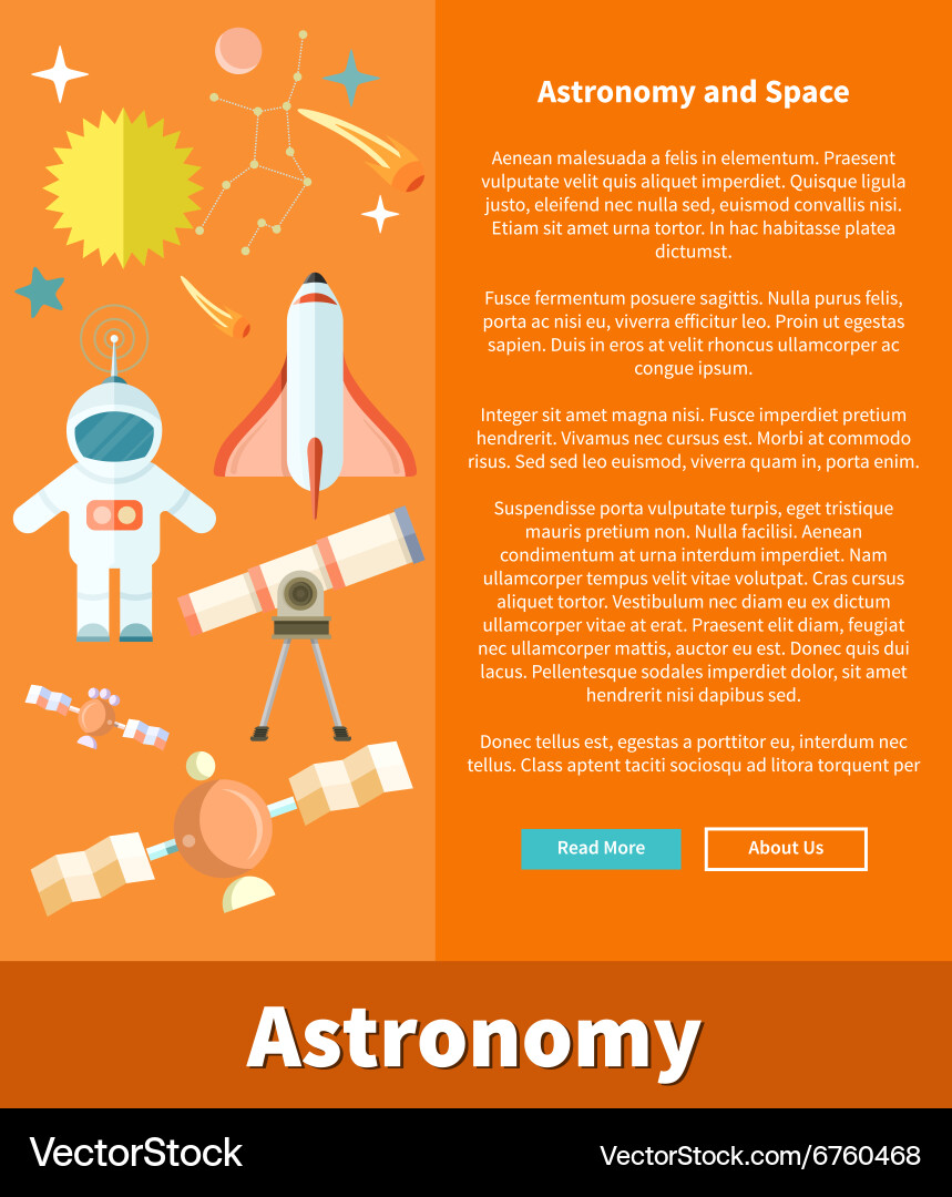 Astronomy and space web page design Vector Image