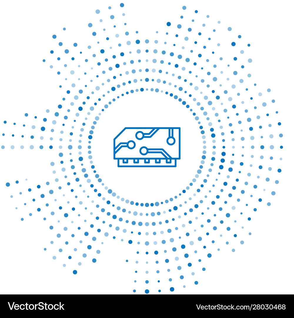 Blue line ram random access memory icon isolated Blue line ram random access memory icon isolated vector image