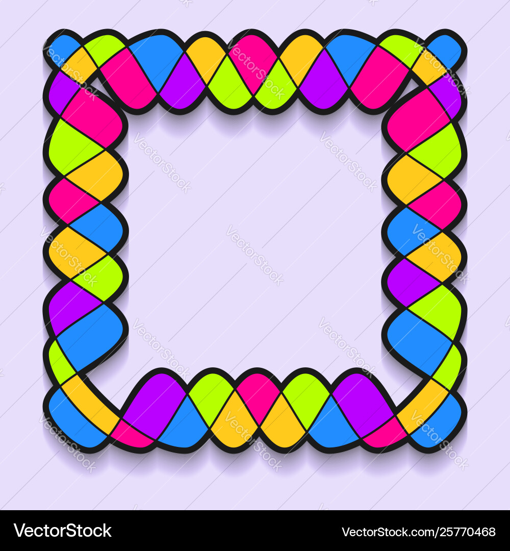 Bright frame neon colors in cartoon style Bright frame neon colors in cartoon style vector image