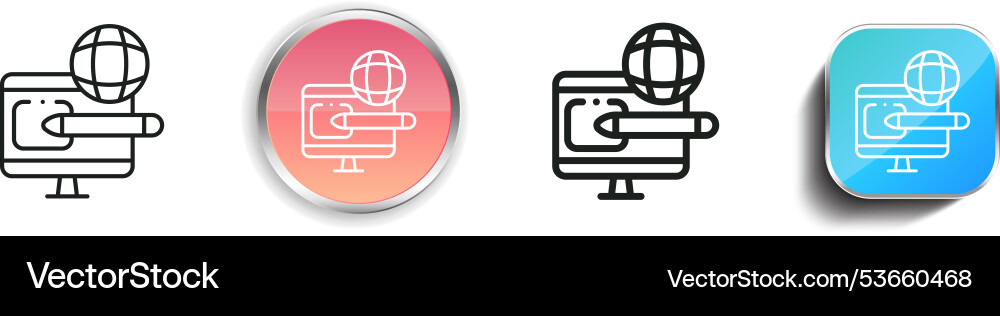 Edition icon thin linear regular and button style vector image