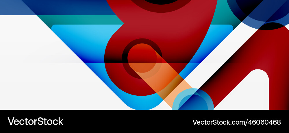 Geometric primitives lines circles abstract Vector Image