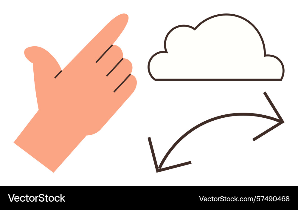 Hand gesture indicating data synchronization vector image