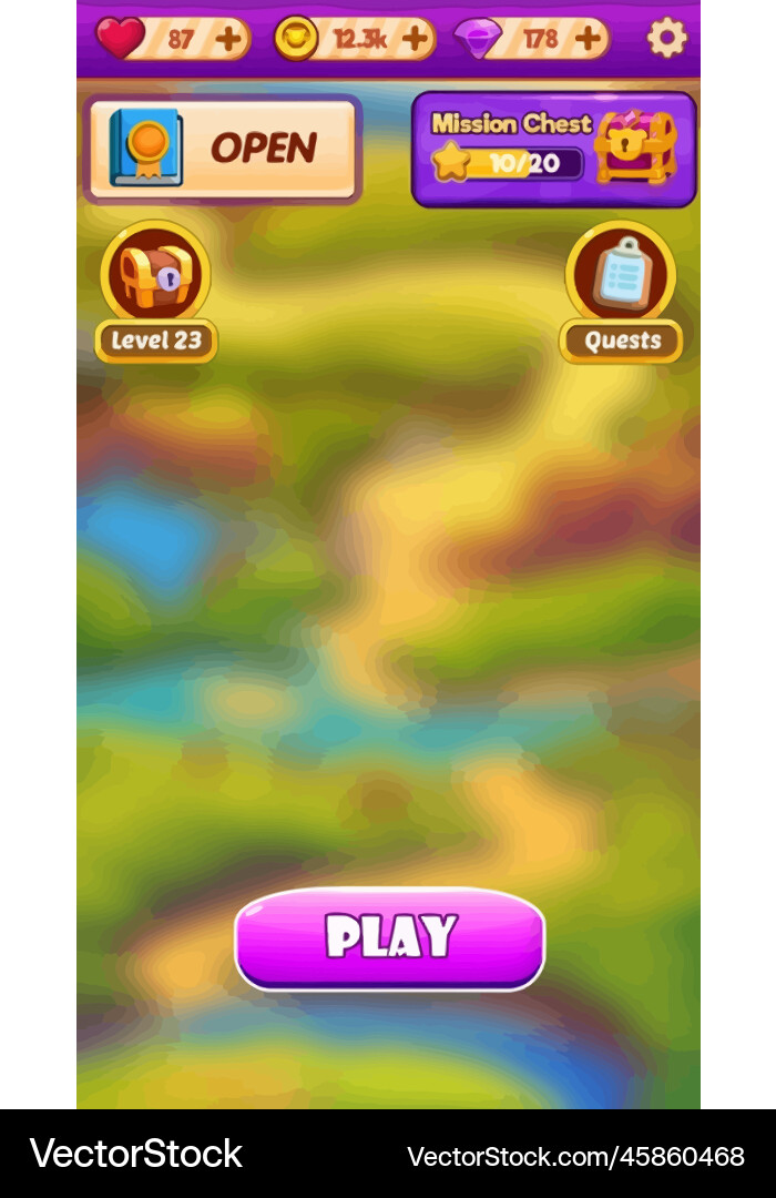 Komplettes Set von Level-Taste Spiel ui Pop-up-Symbol vektorbild