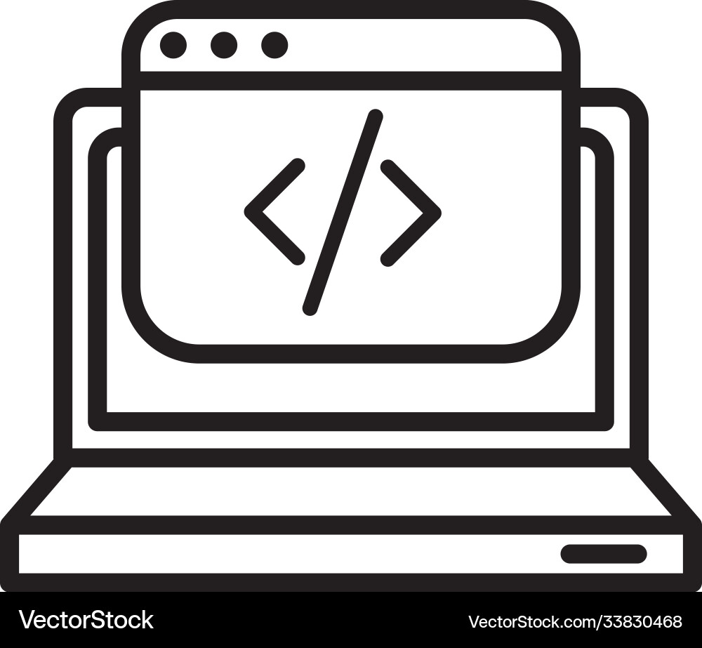 Laptop computer portable with template line style Laptop computer portable with template line style vector image