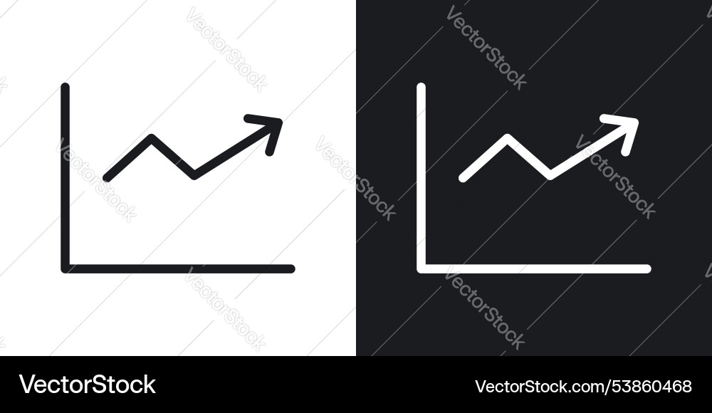 Line chart icon set Line chart icon set vector image